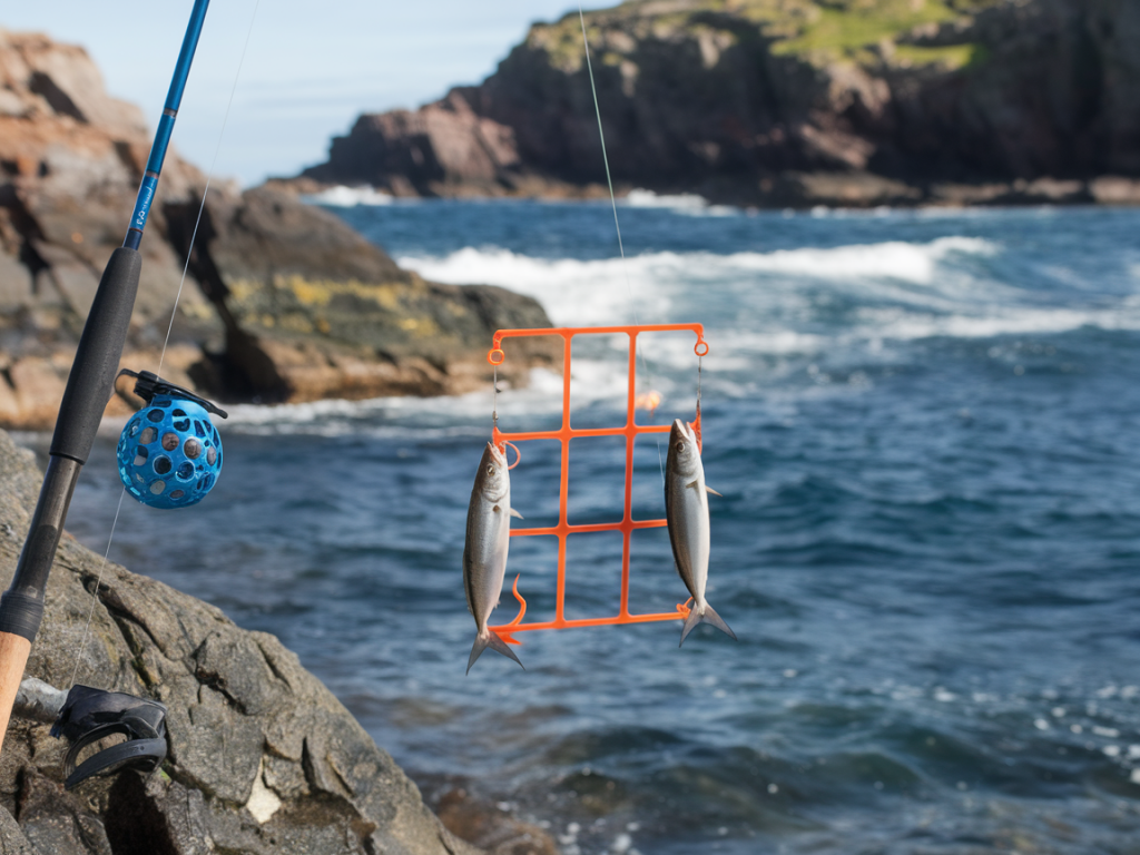 How to rig a nylon windowpane rig to stop mackerel thefts when fishing rocky Welsh coves