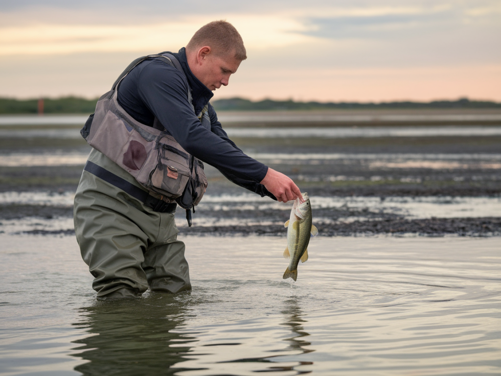 When and how i change soft-plastic profiles at low tide to trigger shy estuary bass