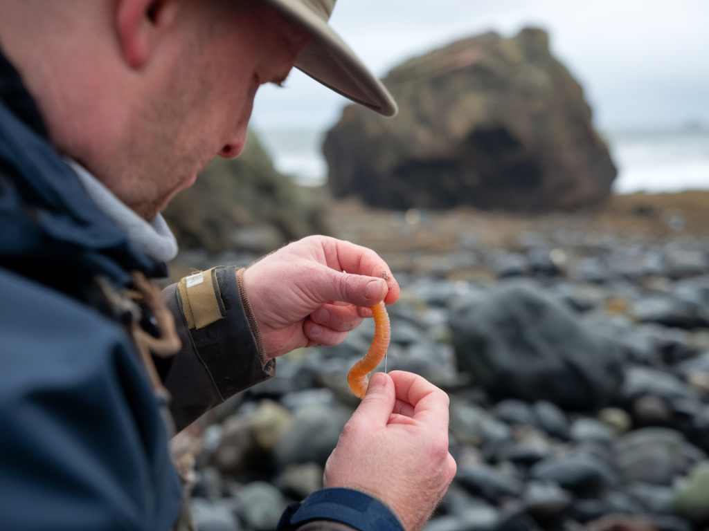 How to rig and present lugworm on bouldered beaches to avoid strip baits